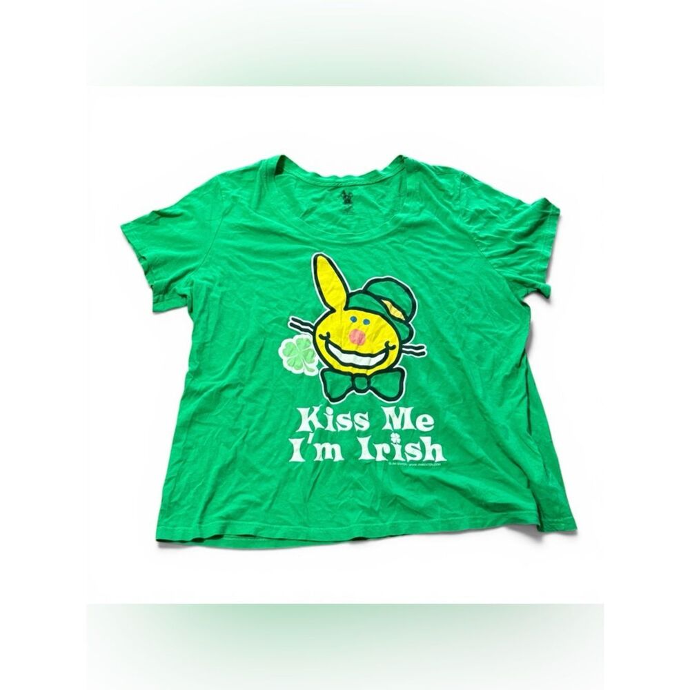 Vintage Y2K Jerry Leigh Short Sleeve Tshirt Happy Bunny Kiss Me I’m Irish 3X